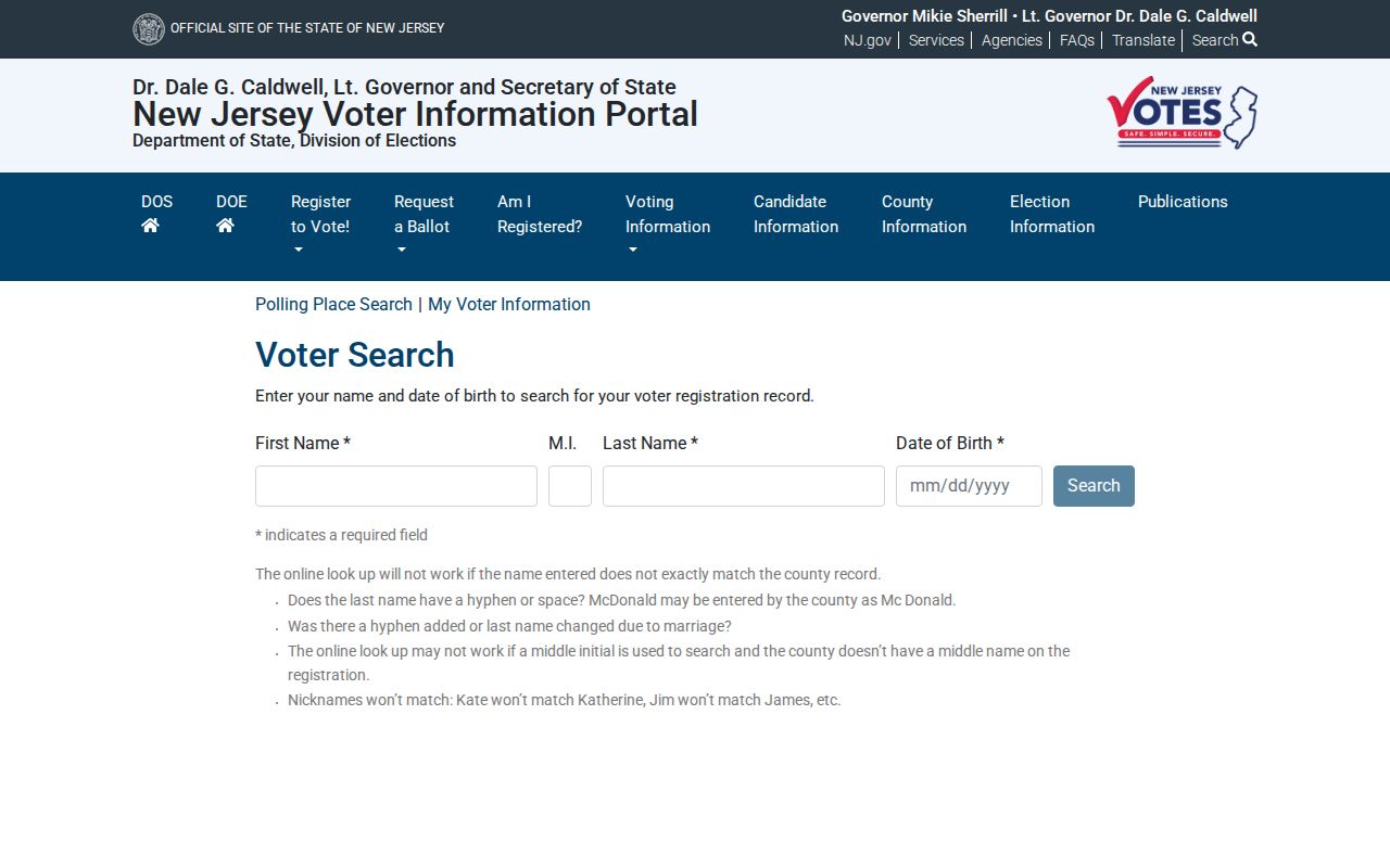 Passaic County residents directory New Jersey voter registration check