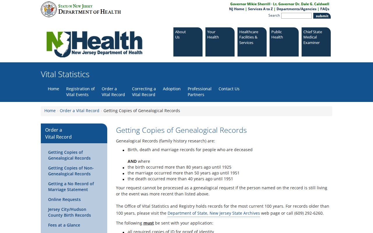 Passaic County resident lookup through New Jersey genealogical vital records