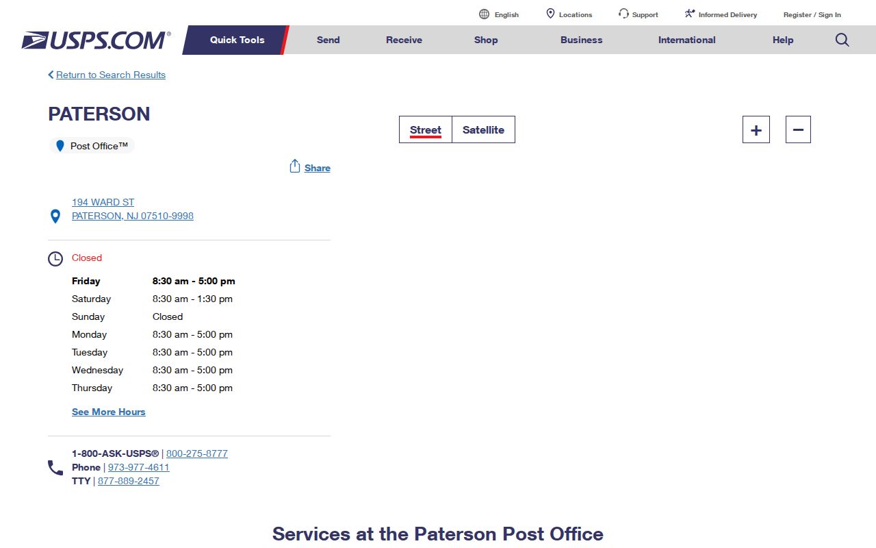 Passaic County ZIP code directory USPS Paterson location reference